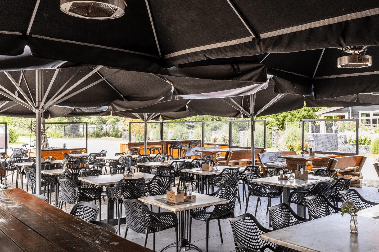Zijterras parasols